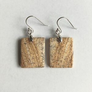 Picture Jasper Gemstone Earrings with 925 Sterling Silver Findings